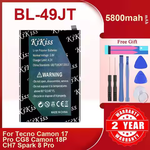 Brand New Mobile Phone Battery BL-49JT For Tecno Camon 17 Pro CG8 Camon 18P CH7 Spark 8 Pro