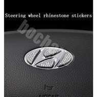 Car Steering Wheel Logo Diamond Decoration Cover Sticker For Hyundai i10 i20 i30 ix35 ix55 tucson so
