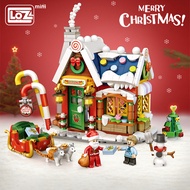 LOZ IDEAS Mini Block Creative Christmas House Santa Present Festival Special Decoration Gift