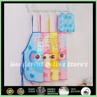 Waterproof Children Kids Cartoon Apron Sleeveless Drawing Painting Apron Budak