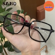 【Replaceable Lenses】COD (San9)Korean Fashionable Square Oversized Anti-blue Eyeglasses