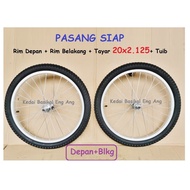 20x2.125 PASANG SIAP rim - rim 20" basikal , tayar 20x2.125 dan tuib . Terus pasang kat tayar basika