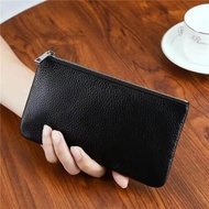 Ví Da Thật Siêu Mỏng Dài Cho Nữ Ví Đựng Tiền Cầm Tay Có Khóa Kéo Đựng Điện Thoại Di Động Và Thẻ Ví N