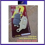 Disc brake pad DAYTONA. Z750 / MT07 / MT09 REAR