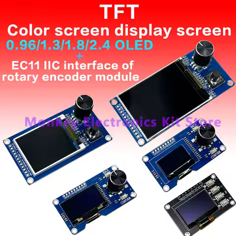 TFT 0.96-inch 1.3-inch 1.8-inch 2.4-inch OLED Module White/Blue Button EC11 Rotary Encoder IIC Inter