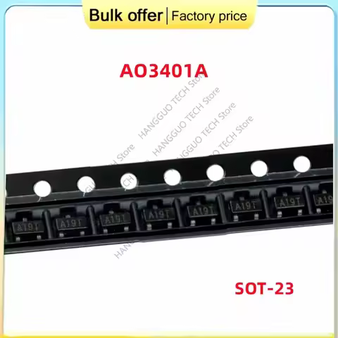 100pcs/Lot Best quality AO3401A AO3401 3401 A19T SOT-23 4.2A/30V P-channel SMD MOSFET Transistor Tri