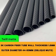3K High-Strength Carbon Fiber Hollow Tube Wall Thickness 1.5MM Outer Diameter 44-63MM (Diagonal Matt