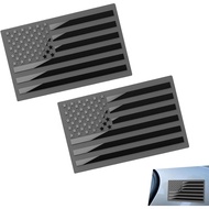 2 PCS Metal American Flag Emblem Decal, 5" x 3" 3D American Flag Sticker Decoration, Patriotic USA U