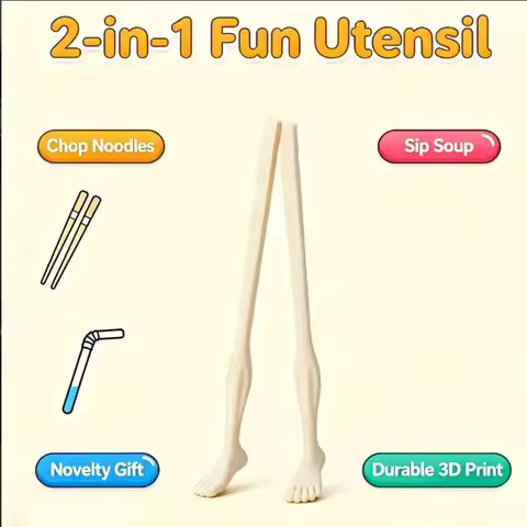 1pair 22cm Foot Shape Chopsticks Lightweight Easy-to-Use 3D Printed Chopsticks With Straw Soles of F