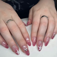 Gel Nails Light Pink Gradient Color Cute y2k Shell