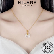 HILARY JEWELRY Accessories Gold For Leher Elephant Women Lucky Sterling Original Korean Rantai Pendant Chain Silver 純銀項鏈 Perak Perempuan 925 Jade Necklace N311