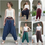 Tc Hmong Pants Jumpsuit Hill Tribe Elastic Waist Can Be Worn By Both Men And Women. Cotton