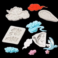 Chinese Cloud Ruyi Spray Shape Silicone Mold Fondant Chocolate Baking Cake Topper Mold Gypsum Mold B