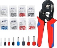 Ferrule Crimping Tool Kit,Ferrule Crimper AWG(22-8), 8 Sizes Wire Ferrule Kit AWG(22 20 18 16 14 12 