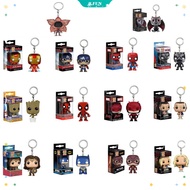 Funko Pop ! Avengers Keychain Steve Rogers IronMan Groot Batman SpiderMan DeadPool Figure Model Keyring [FUN]