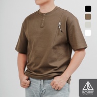 D2SHOP Men's T-shirt with Henley collar, Premium Cotton fabric B-F8809