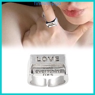 Fine Alloy Rotating Ring Adjustable Mood Control Square Ring Fashion Couple Jewelry Office Worker Ac