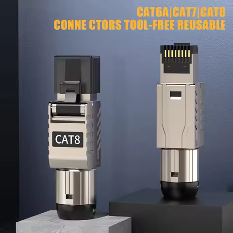 RJ45 Cat8 Cat7 Cat6A Connectors RJ45 Metal Tool Free Easy Termination Plug 2000MHz 40G High-speed LA