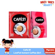 Cafe 21 LowFat Instant Coffee 2in1 14gramsx22sachets