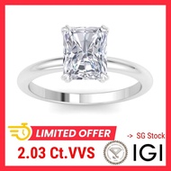 IGI 2.03 CT Lab Grown Diamond ring in 18k white gold