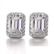 莫桑石 莫桑鑽 50分祖母綠耳環 台北門市 客製化訂製白金