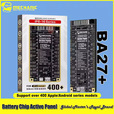 MECHANIC BA27+ Battery Tester for iPhone16/ 400+ Android Phones LED Display Multi Port Charger Repai