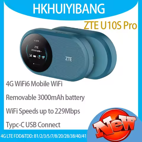 New ZTE U10S Pro 4G LTE WiFi 6 Pocket Mobile WiFi Router 3000mAh 229Mbps Sim Card Modem Portable Tra