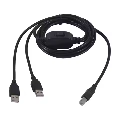 A12E-2 In 1 Printer Cable USB A To B Male To Male Printer Cable For Hp Canon Printer Splitter For Tw