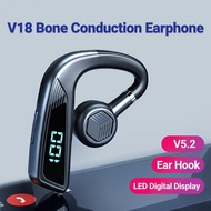 V18 Ear Hook Wireless Earphones Bluetooth-compatible 5.2 Bone Conduction Earphones Handsfree Sports Earbuds Hanging Ear Headset Over The Ear Headphone