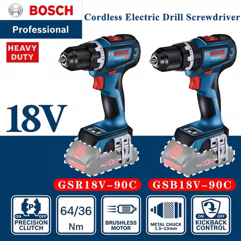 Bosch Cordless Electric Drill Screwdriver Brushless Motor GSR 18V-90C/GSB 18V-90C Impact Drill Drive