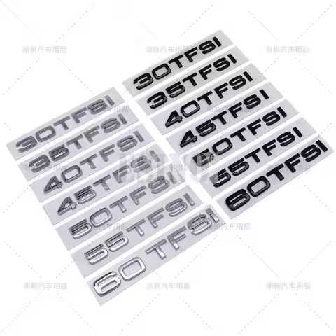 30 35 40 45 50 55 60 TFSI ABS Adhesive Emblem Rear Trunk Badge Sticker Decal for Audi A4 A5 A6 A7 A8