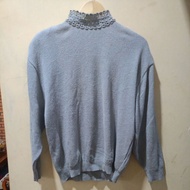 Gray knitted sweater/ knitted sweater Preloved knitted sweater