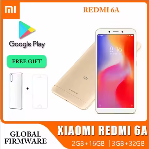 Original Smartphone Xiaomi Redmi 6A 3+32Gb Wholesale Xiaomi Mobile Phones Unlocked Android Google Pl