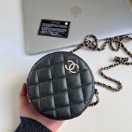Chanel 小圓餅 ✦˚₊·藍色幻彩牛皮 鏈條包 斜挎包