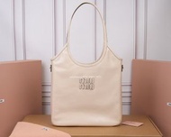 Miu Miu 皮革托特包 米色 小羊皮 全新正品