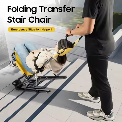 350.53 Lbs Load Portable Folding Stair Chair, Manual Lift Stair Evacuation Chair, Folding Chair for 