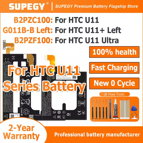 2025 Years 100% Original B2PZC100 B2PZF100 G011B-B Left Battery For HTC U11/U11 Ultra /U11 Plus Left