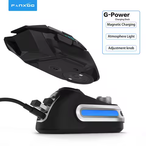 Fanxoo G-Power Mouse Wireless Charging Dock for Logitech G502 G502X Plus GPW G903 with RGB light com