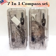 7 Pieces Compass Set Geometry Set Compass Set Math Set Geometry Kompas Belajar Mathematical Instrume