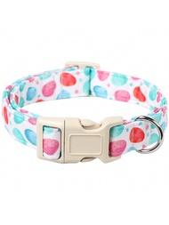 1 Pieza Collar De Cinco Colores De Moda Para Mascotas Para Gatos Y Perros, Para Uso En Interiores / Exteriores Con Material De Tela Y Hebilla De Plástico Beige