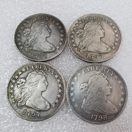 Ready Stock 4 Types Brass Materials 1795,1796,1797,1798 American Bust Antique Crafts Commemorative C