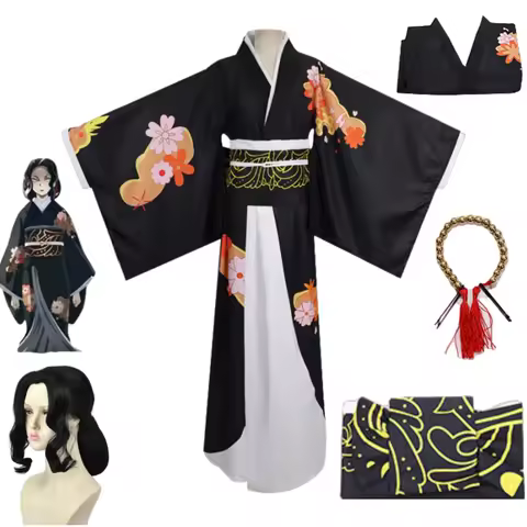 Kibutsuji Muzan Cosplay Costume Anime Demon Slayer Costume Wig Women Kimono Uniforms Halloween Carni