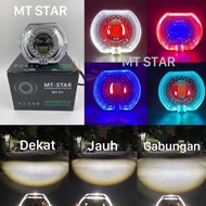 MT STAR New Projie Biled Cahaya Laser Cut Off Jauh Dekat Plus Devil