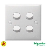 Schneider 4G Classic E34_1_2AR_WE Switch 4 Gang 1 Way Switch