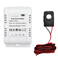 1Set Tuya Solar PV Bidirectional WiFi Energy Meter with CT 150A Two Way Clamp Current Sensor Transfo