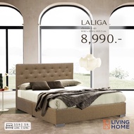 Livinghome FurnitureMall เตียงนอน 3.5, 5, 6 ฟุต รุ่น LALIGA (ลาลีก้า) หุ้มหนัง PU สีมอคค่า