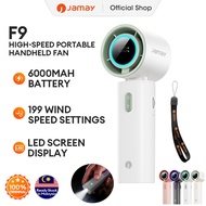 JAMAY Mini Fan Display High Speed ​Handheld Mini Turbo Fan 6000mAh Mini kipas Bateri Tahan Lama F9