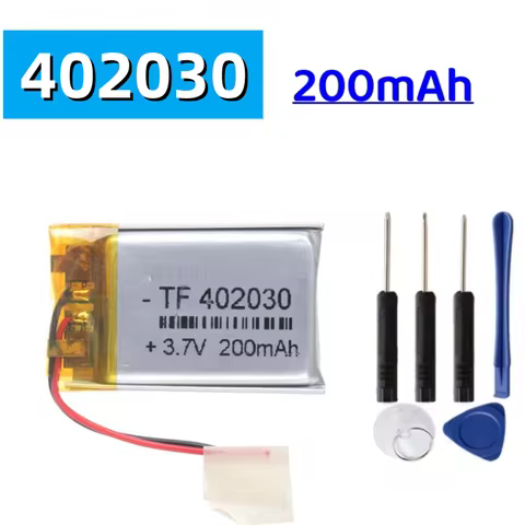 402030 3.7V 200mAh Li-ion Lipo Cells Lithium Li-Po Polymer Rechargeable Battery for Bluetooth GPS MP