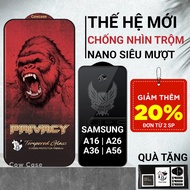 Samsung A16, A26, A36, A56 Cowcase tempered full screen anti-peeping screen protector for ss galaxy