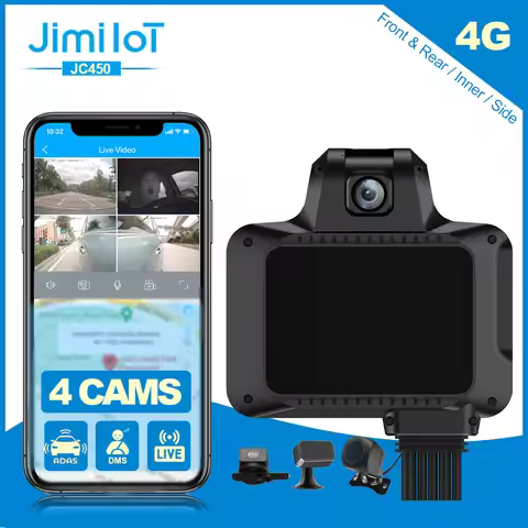 Jimiiot 4G ADAS DVR Cam JC450 4 Channel Live View Dashcam Wifi Auto Monitor By APP/PC Camera For Car